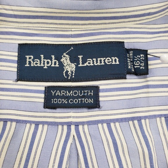 Ralph Lauren Shirt Mens 16.5 34/35 Blue Button Down Classiccore Yarmouth - Picture 13 of 16
